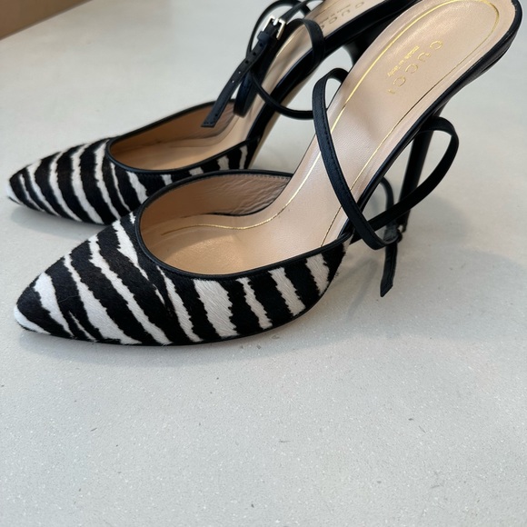 Gucci Zebra Calf Skin sling back heels - Picture 12 of 12